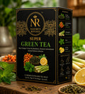 Nature's Rituals Super Green Tea | Premium Green Tea with Sea Buckthorn, Lemon, Mint & Lemongrass | 15 Pyramid Tea Bags
